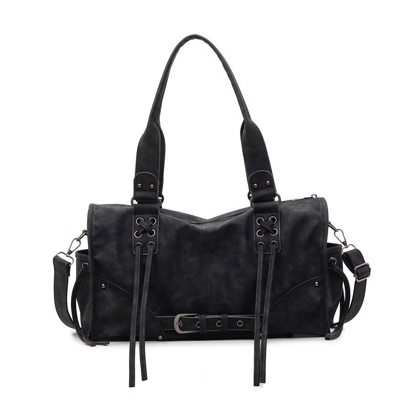 VELORA Vintage Buckle Shoulder Bag