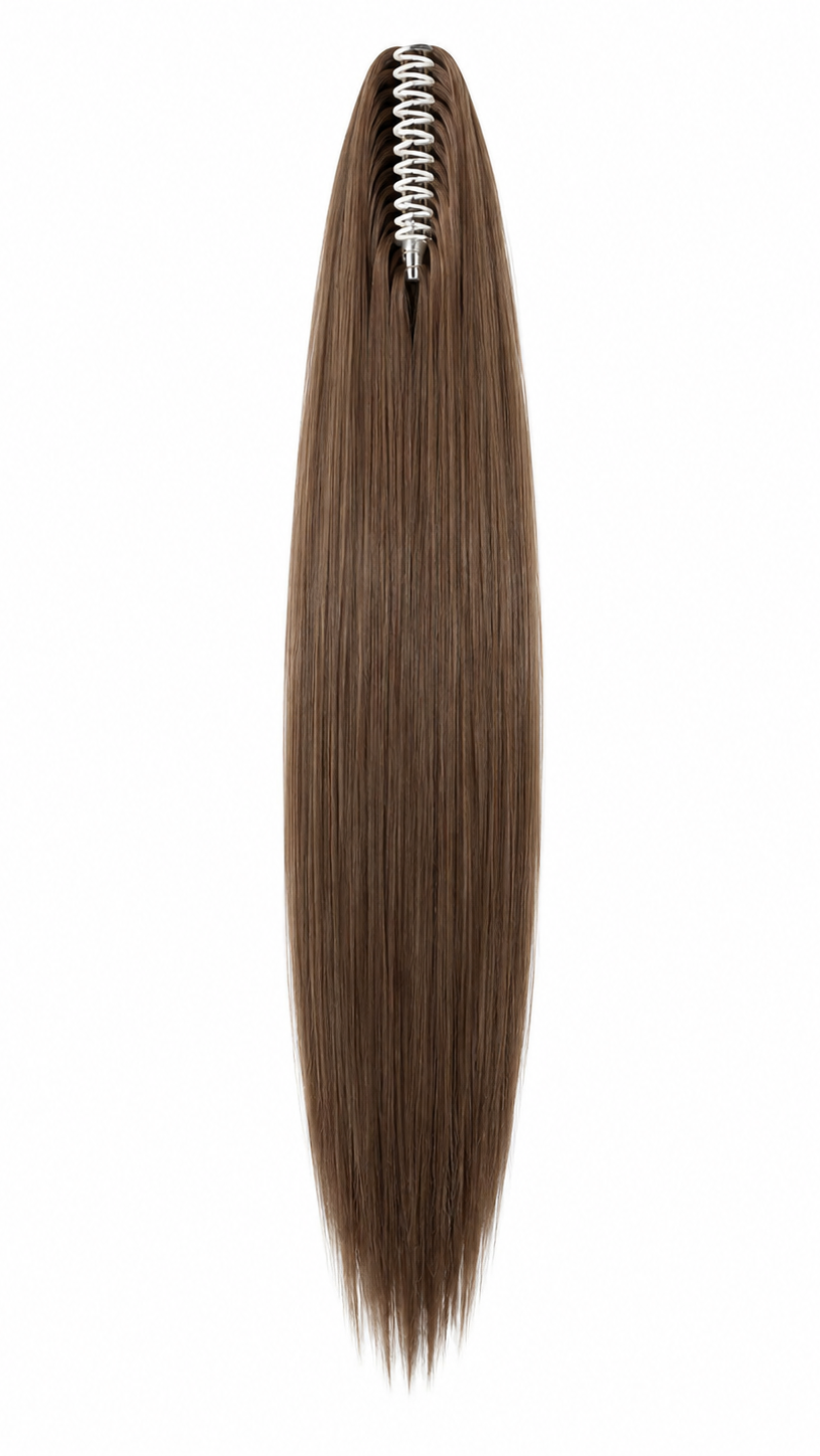 24" Straight Ponytail Extension – Chestnut Brown