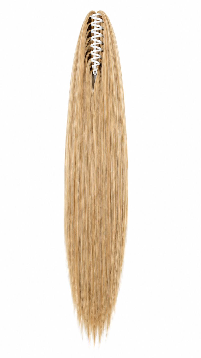 24" Straight Ponytail Extension – Platinum Blonde