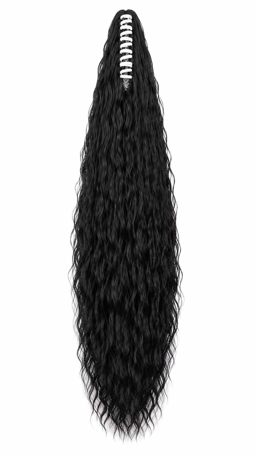 30" Curly Ponytail Extension – Jet Black