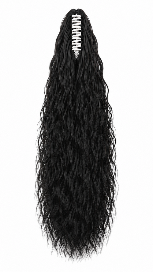 18" Curly Ponytail Extension – Jet Black