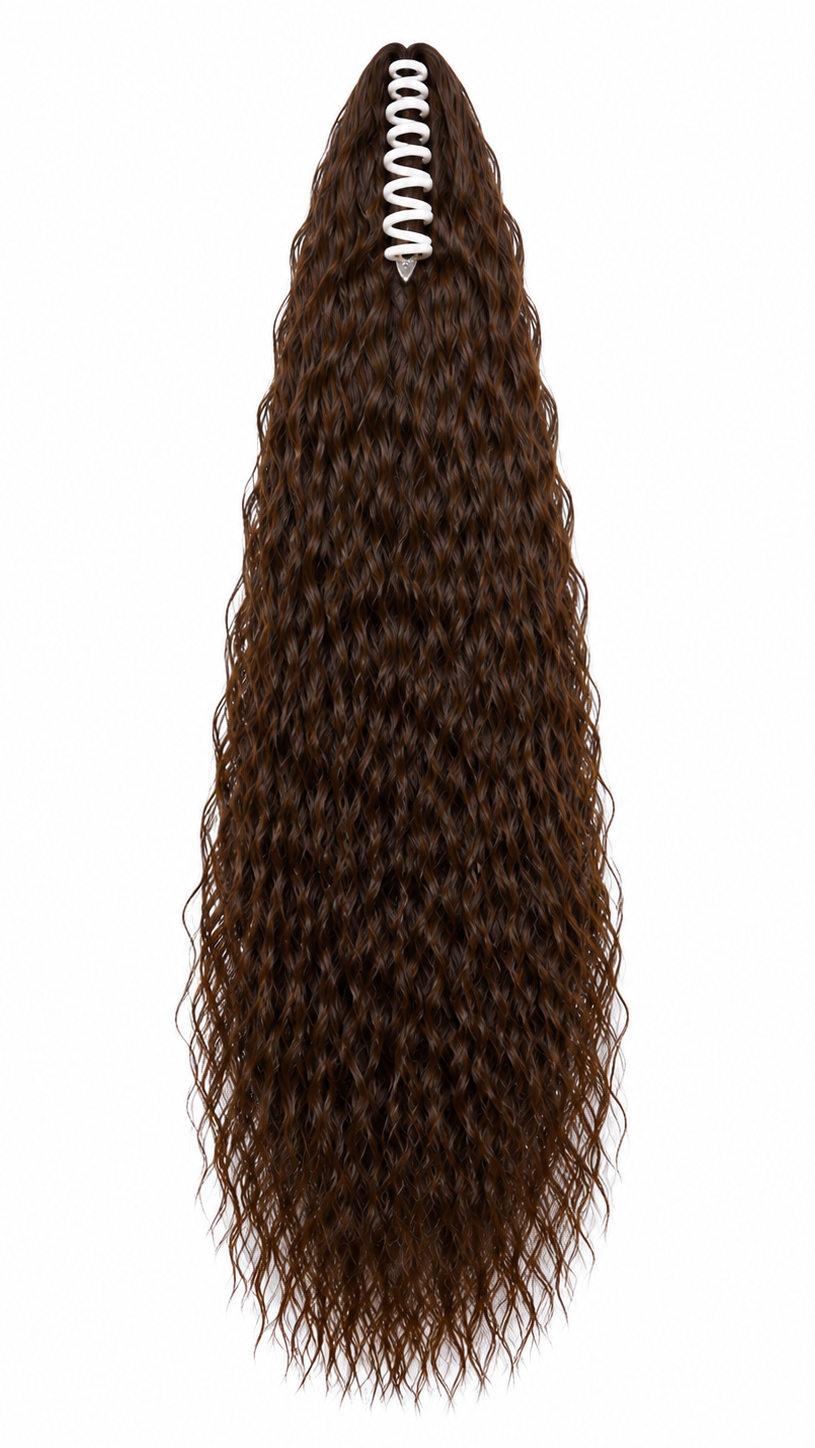 30" Curly Ponytail Extension – Chocolate Brown