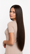 24" Straight Clip-In Hair Extensions – Chocolate Brown
