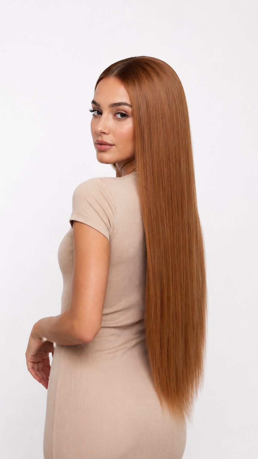 24" Straight Clip-In Hair Extensions – Copper Ginger