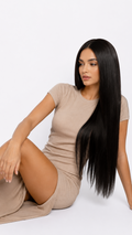 24" Straight Clip-In Hair Extensions – Jet Black