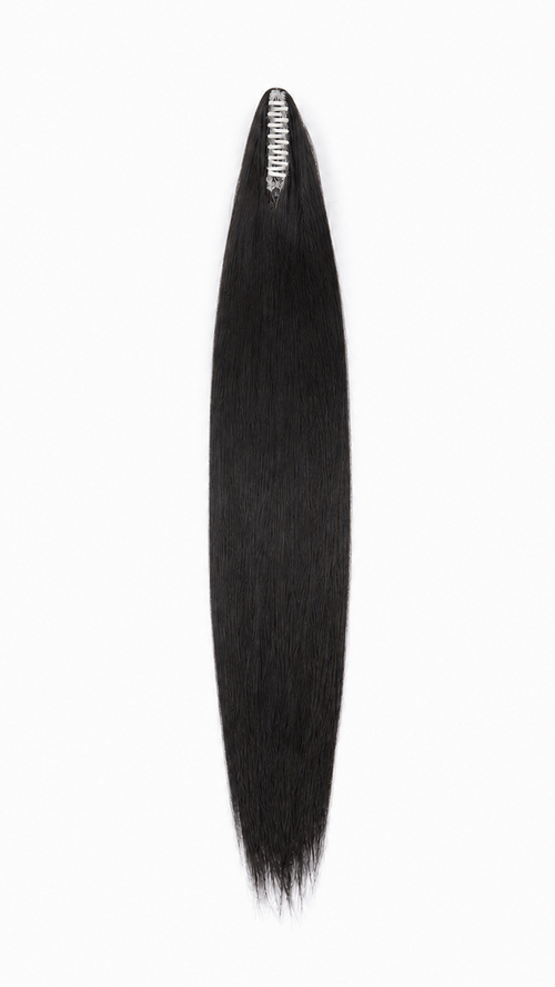 24" Straight Ponytail Extension – Jet Black
