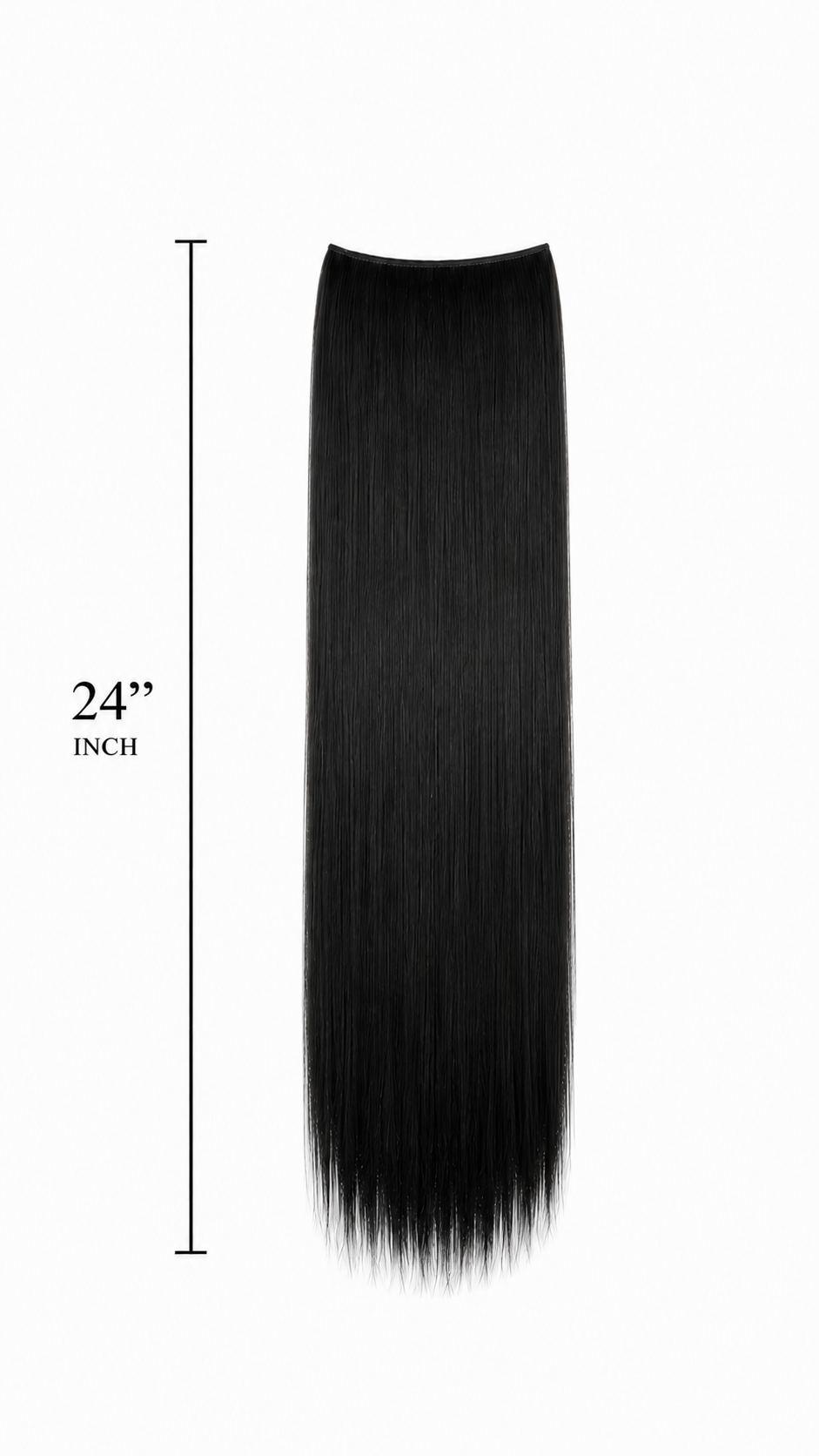 24" Straight Clip-In Hair Extensions – Jet Black