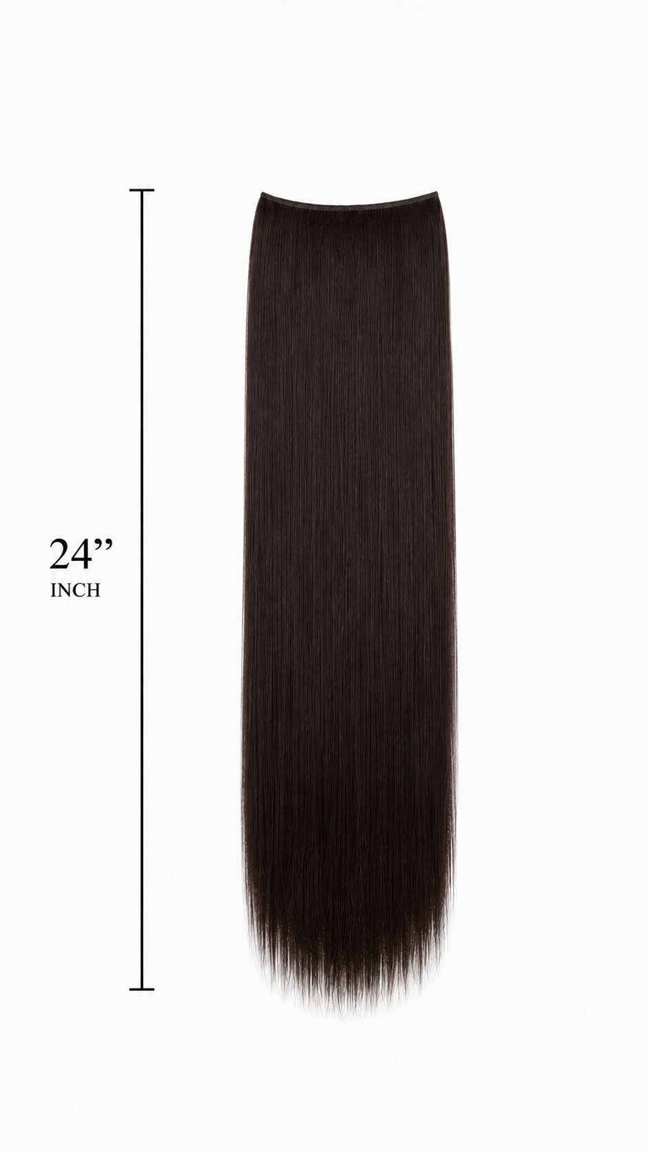 24" Straight Clip-In Hair Extensions – Chocolate Brown