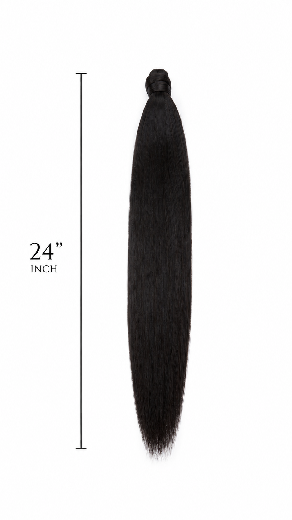 24" Straight Ponytail Extension – Jet Black