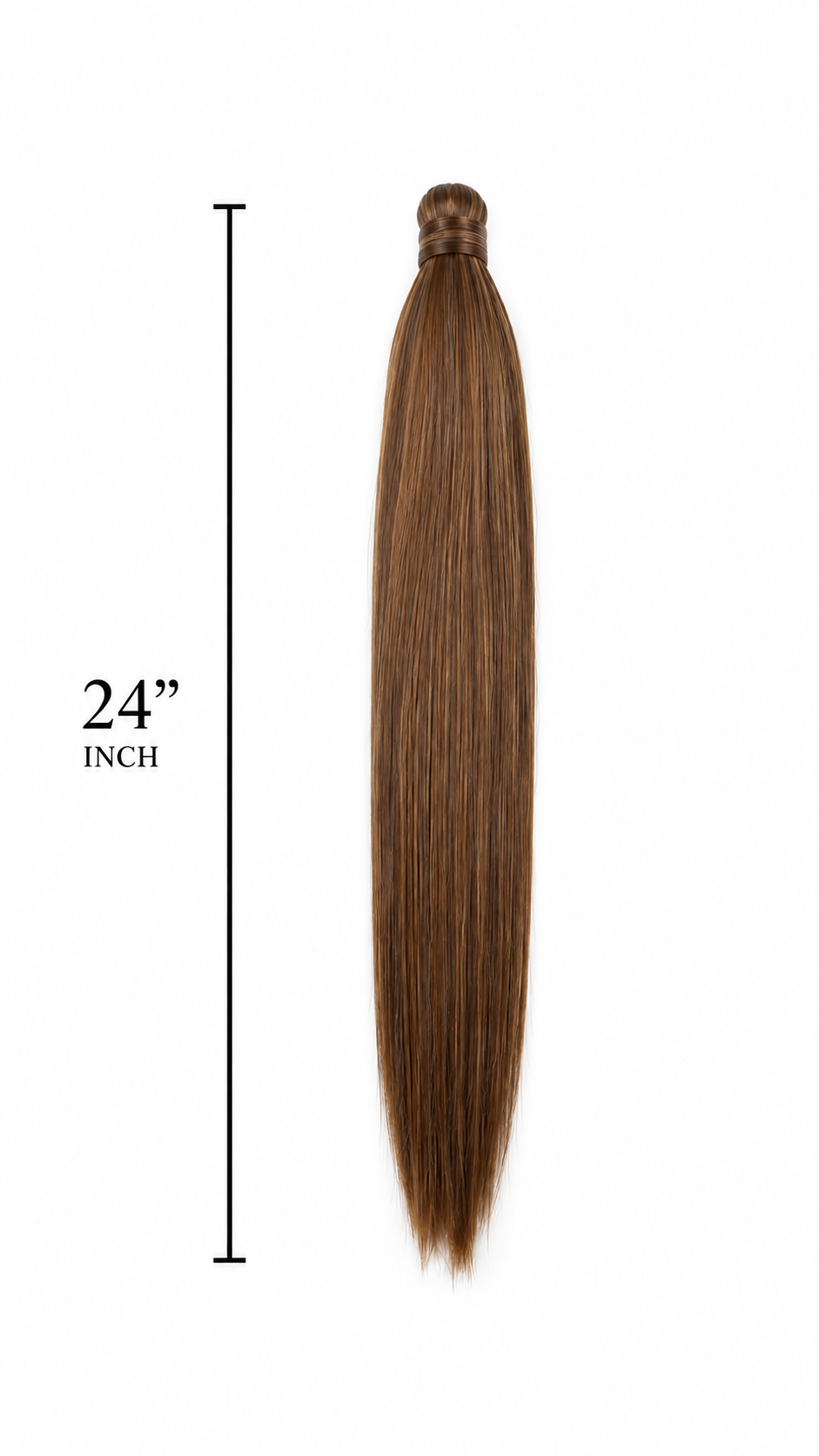 24" Straight Ponytail Extension – Chestnut Brown