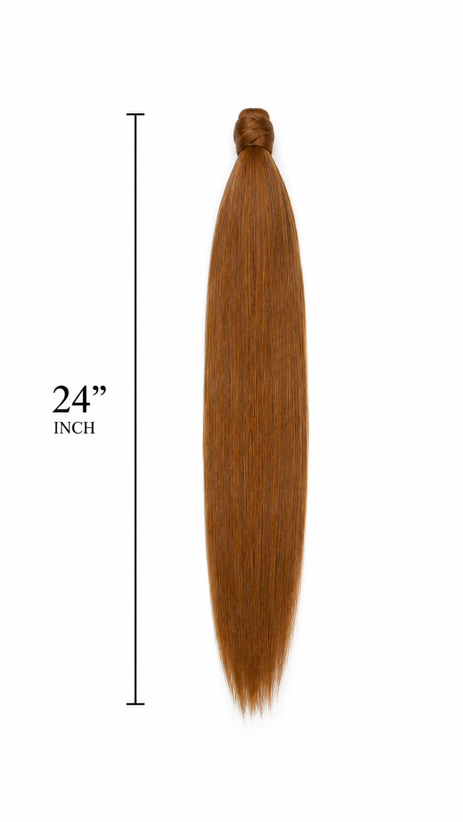 24" Straight Ponytail Extension – Copper Ginger