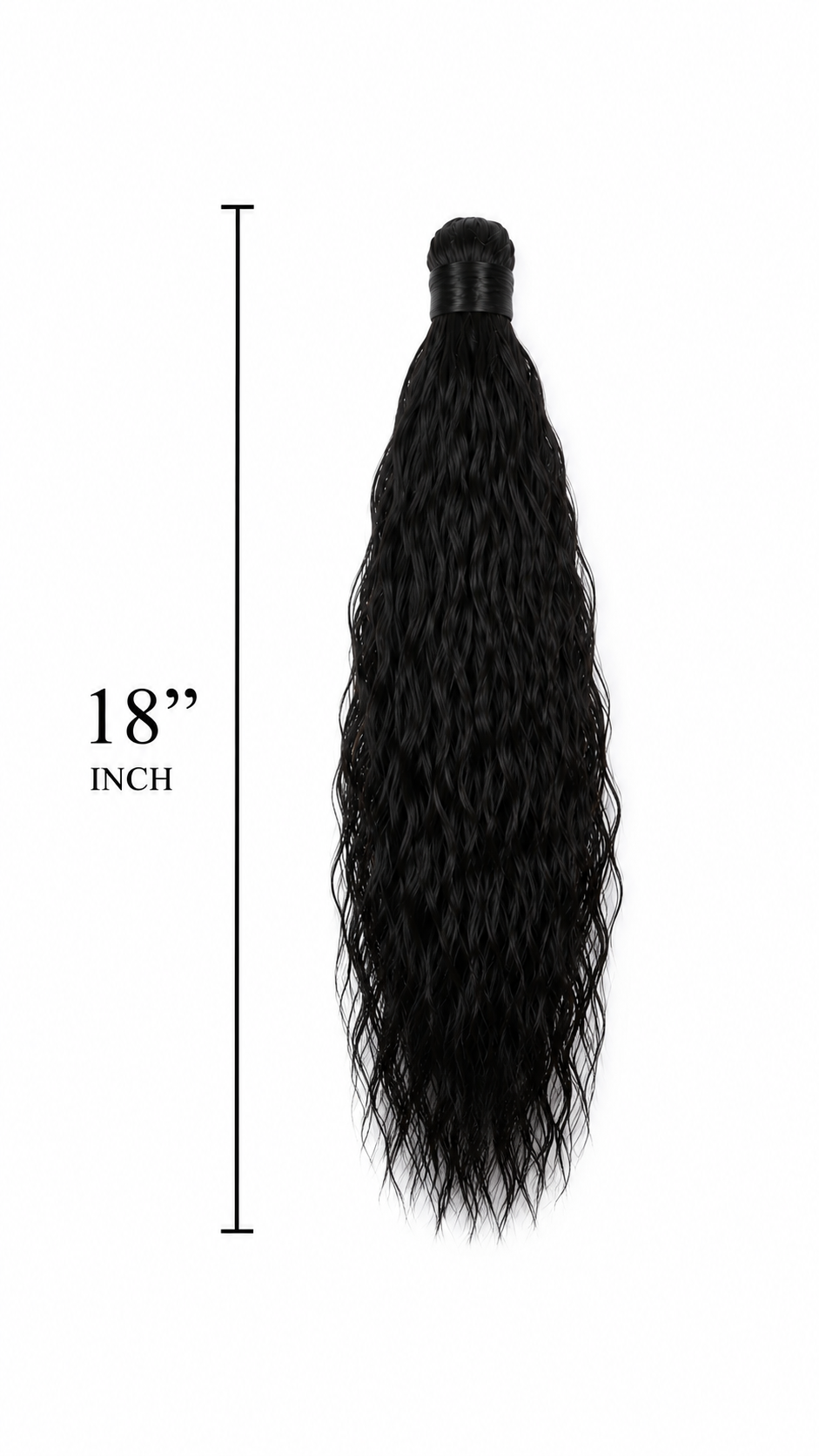 18" Curly Ponytail Extension – Jet Black