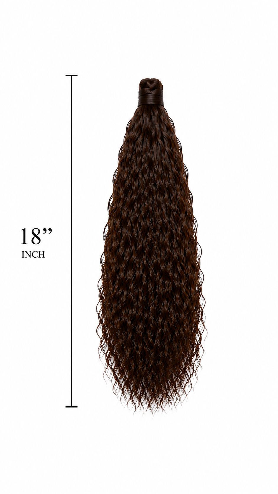 18" Curly Ponytail Extension – Chocolate Brown