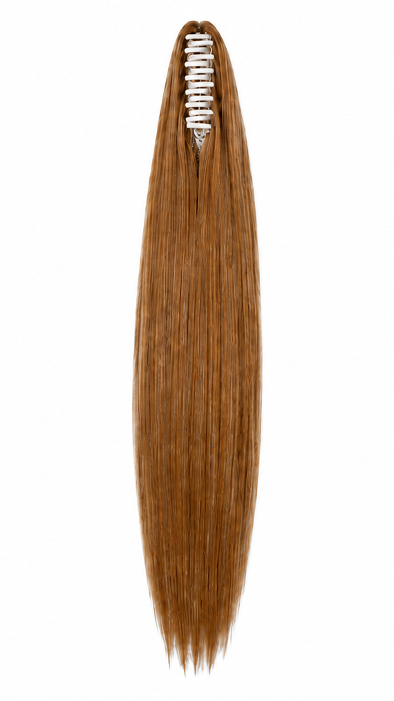 24" Straight Ponytail Extension – Copper Ginger