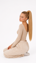 24" Straight Ponytail Extension – Platinum Blonde
