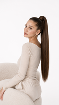 24" Straight Ponytail Extension – Chestnut Brown